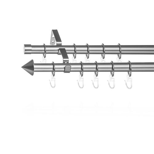 4250434154312 - Gardinenstange ORIGINAL Gardinenstange Kegel 20 mm ausziehbar 2 läufig 130 - 240 cm Chrom Gardinenstangen Gr L 130 cm - 240 cm Ø 20 mm 1 St 2 läufig silberfarben (matt) Kinder Gardinenstangen für Zweiläufige Vorhangstange mit Ringen Gardinen und Stores 4250434154312 - Gardinenstange ORIGINAL Gardinenstange Kegel 20 mm ausziehbar 2 läufig 130 - 240 cm Chrom Gardinenstangen Gr L 130 cm - 240 cm Ø 20 mm 1 St 2 läufig silberfarben (matt) Kinder Gardinenstangen für Zweiläufige Vorhangstange mit Ringen Gardinen und Stores