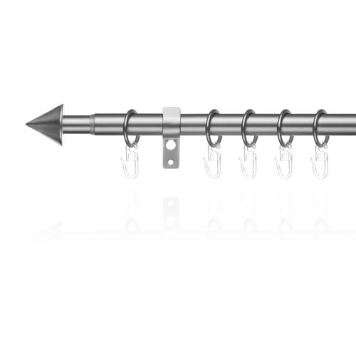 4250434154237 - Gardinenstange ORIGINAL Gardinenstange Kegel 20 mm ausziehbar 1 läufig 130 - 240 cm Gardinenstangen Gr L 130 cm - 240 cm Ø 20 mm 1 St 1 läufig silberfarben (matt) Kinder Gardinenstangen für Einläufige Vorhangstange mit Ringen Gardinen und Stores