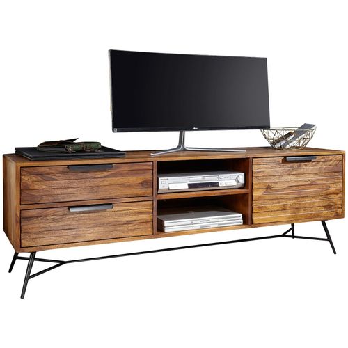 4250950285989 - Lowboard nishan 160x54x40 cm Sheesham Massiv Holz Design Hifi-Board mit Stauraum und Schubladen Massivholz Fernsehschrank Wohnzimmer Industrial 4250950285989 - Lowboard nishan 160x54x40 cm Sheesham Massiv Holz Design Hifi-Board mit Stauraum und Schubladen Massivholz Fernsehschrank Wohnzimmer Industrial