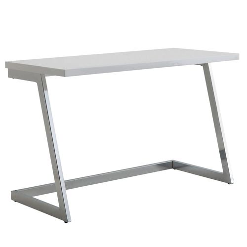 4251757710544 - Finebuy - Schreibtisch 120x55x76 cm Hochglanz Weiß Silber PC-Tisch mit Metallbeine Design Computertisch Home-Office Bürotisch Konsolentisch 4251757710544 - Finebuy - Schreibtisch 120x55x76 cm Hochglanz Weiß Silber PC-Tisch mit Metallbeine Design Computertisch Home-Office Bürotisch Konsolentisch
