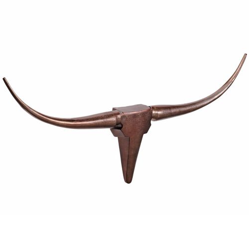 4250950218710 - Finebuy - Deko Geweih Bull m FB37860 Bronze 100 cm Aluminium Design Hörner Wanddekoration Stierkopf Horn Modern Wandskulptur Geweih-Jagdtrophäe