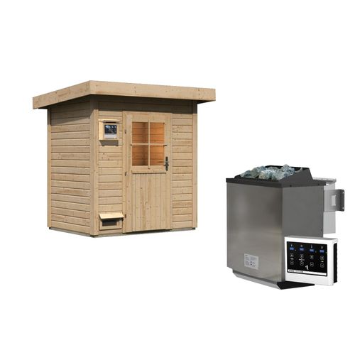 4010090473970 - Karibu Saunahaus Ekiti SET naturbelassen mit Ofen 9 kW Bio ext Strg Kabel Dachfolie 4010090473970 - Karibu Saunahaus Ekiti SET naturbelassen mit Ofen 9 kW Bio ext Strg Kabel Dachfolie