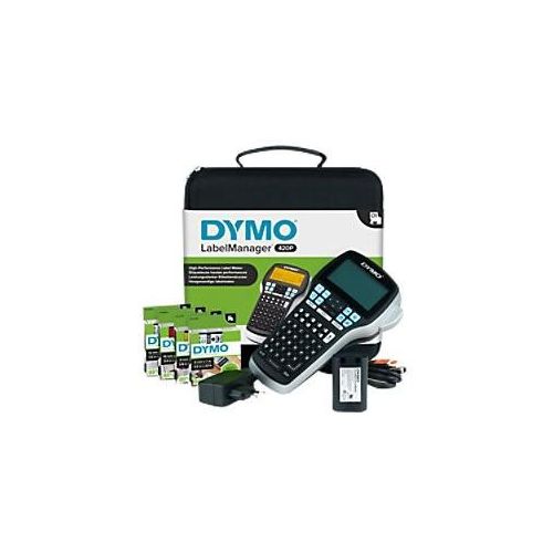 3501170915486 - DYMO LabelManager 420P Beschriftungsgerät im Koffer | Tragbares Etikettiergerät mit ABC Tastatur | mit extra Rollen D1-Beschriftungsband | für D1 Etiketten in 6 9 12 19 mm Breite