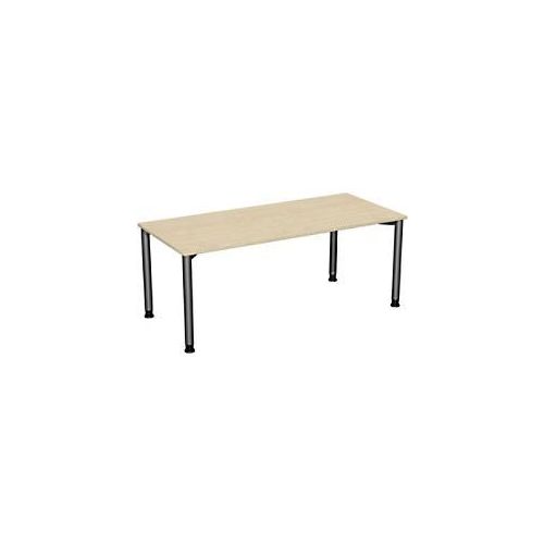 4038933479972 - Flex höhenverstellbarer Schreibtisch ahorn anthrazit rechteckig 4-Fuß-Gestell grau 1800 x 800 cm