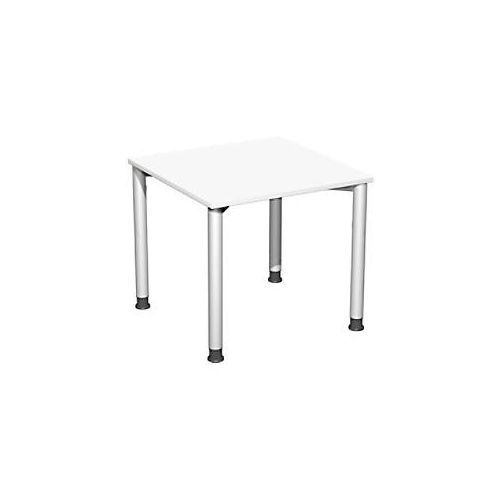 4038933482927 - Flex höhenverstellbarer Schreibtisch weiß silber rechteckig 4-Fuß-Gestell silber 800 x 1800 cm