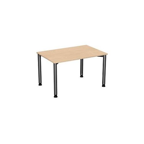 4038933002880 - Flex höhenverstellbarer Schreibtisch buche anthrazit rechteckig 4-Fuß-Gestell grau 1200 x 800 cm