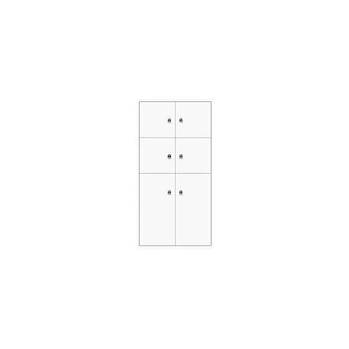 5020073749076 - Schießfachschrank LateralFile? Lodge mit 4 Schließfächern à H 375 mm und 2 Schließfächern à 755 mm 1605 x 800 x 470 mm Verkehrsweiß