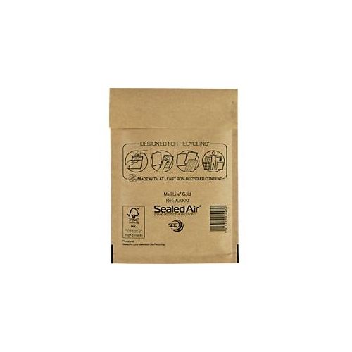 5051146001982 - Mail Lite Luftpolster-Versandtaschen A 000 Gold Ohne Fenster 110 (B) x 160 (H) mm Abziehstreifen 79 g m2 10 Stück 5051146001982 - Mail Lite Luftpolster-Versandtaschen A 000 Gold Ohne Fenster 110 (B) x 160 (H) mm Abziehstreifen 79 g m2 10 Stück