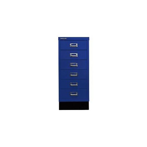 5020073725643 - Schubladenschrank MultiDrawer? 29er Serie L296S839 Stahl 6 Schubladen (Vollauszug) A4 278 x 67 x 38 cm mit Sockel blau 50