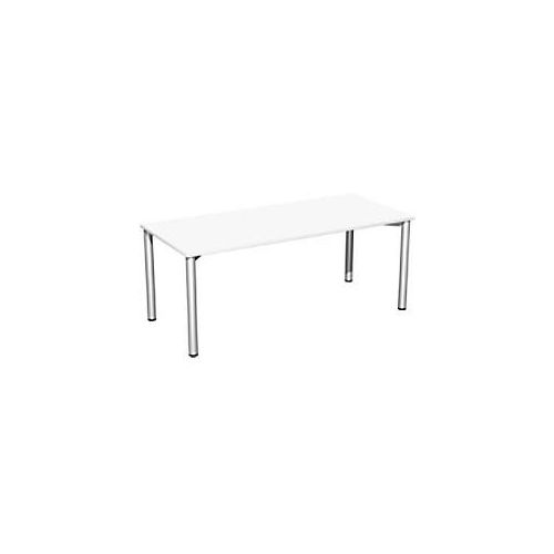 4038933502823 - Flex Schreibtisch weiß silber rechteckig 4-Fuß-Gestell silber 1800 x 800 cm