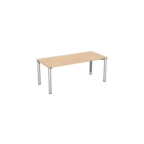 4038933487960 - Flex Schreibtisch buche silber rechteckig 4-Fuß-Gestell silber 1800 x 800 cm