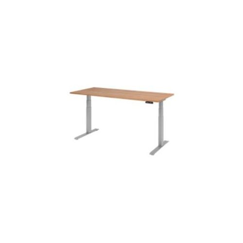 4032062182710 - Sitz-Steh-Schreibtisch Basic VXDKB19 N S elektrisch höhenverstellbar 64-129cm (H) 180x80cm (BxT) rechteckig nussbaum   silb