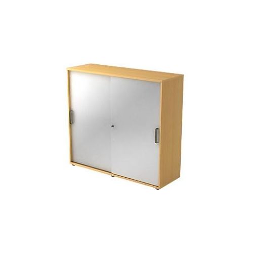 4032062131794 - Schiebetürenschrank Spanplatte 2 Fachböden abschließbar 1200 x 400 x 1100 mm Buche Braun Silber