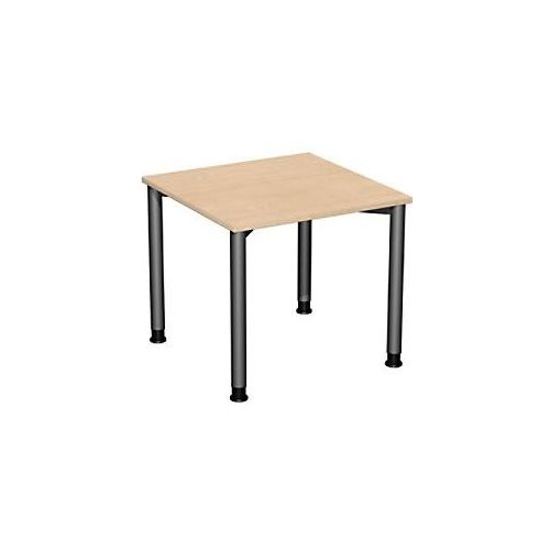 4038933002828 - Flex höhenverstellbarer Schreibtisch buche anthrazit rechteckig 4-Fuß-Gestell grau 800 x 1800 cm