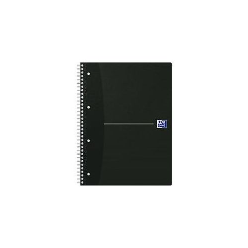 4006144939370 - OXFORD Office Essentials Collegeblock DIN A4+ Liniert Spiralbindung Karton Schwarz Perforiert 140 Seiten