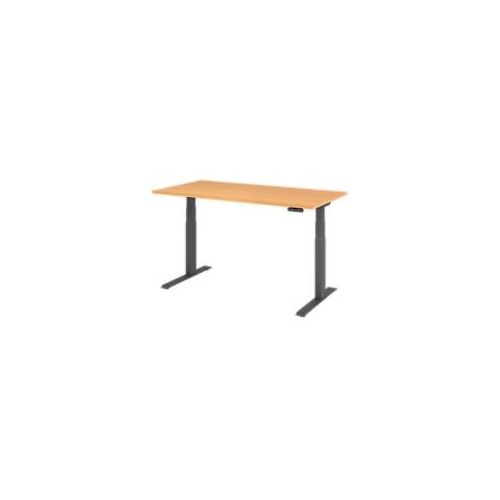 4032062185810 - Schreibtisch Basic VXDKB16 6 G höhenverstellbar 64-129cm (H) rechteckig buche   graphit 4032062185810 Hammerbacher