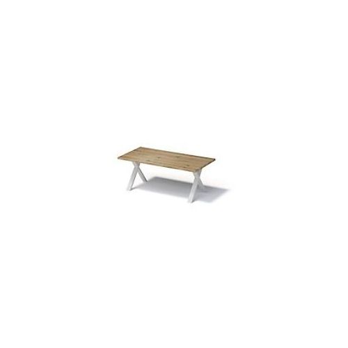 0796376528773 - Fortis Table Regular 2000 x 1000 mm gerade Kante geölte Oberfläche X-Gestell Oberfläche P natürlich   Gestellfarbe 396 verkehrsweiß