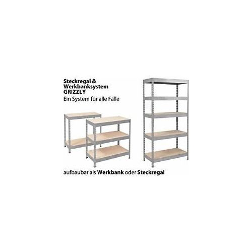 4059382080960 - Office Marshal Schwerlastregal Grizzly Grau Anthrazit 5 Fächer 1800 x 900 x 450 mm