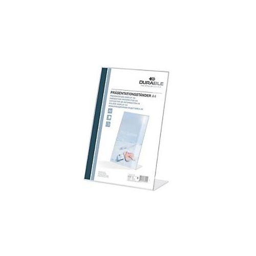 4005546889108 - DURABLE Tischaufsteller DIN A4 L-Form 21 (B) x 9 (T) x 30 (H) cm Transparent 2 Stück