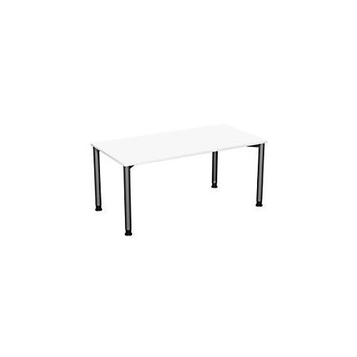 4038933477558 - Flex höhenverstellbarer Schreibtisch weiß anthrazit rechteckig 4-Fuß-Gestell grau 1600 x 800 cm