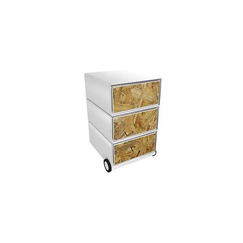 3660141952155 - Rollcontainer easyBox 3 horizontale Schubladen 642x390x436mm PERSO HOLZSPÄNE