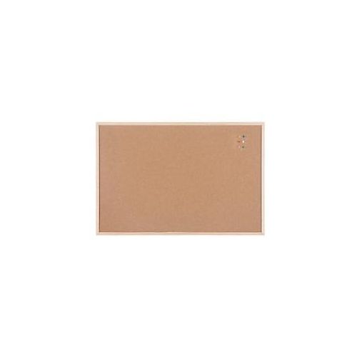 8717868083442 - Moderationstafel Nicht magnetisch Wandmontage Kork 90 (B) x 14 (T) x 60 (H) cm Holz Braun