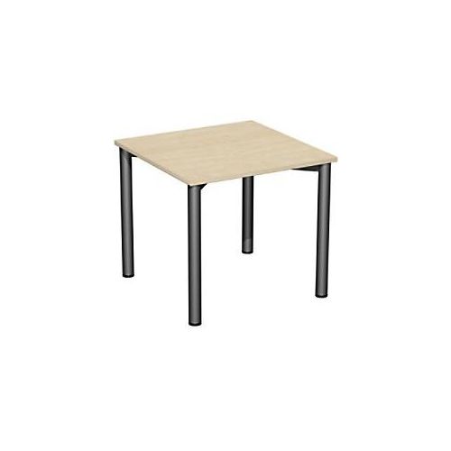 4038933068695 - Flex Schreibtisch ahorn anthrazit quadratisch 4-Fuß-Gestell grau 800 x 800 cm