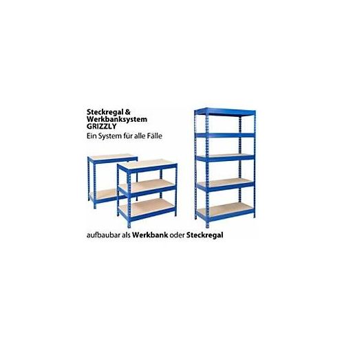 4059382080915 - Office Marshal Steckregal Grizzly Blau 5 Fächer 2200 x 900 x 600 mm