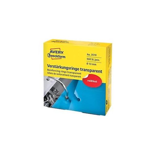 4004182035108 - AVERY Zweckform Economy 3510 Verstärkungsringe PP (Polypropylen) Transparent 13 (Ø) mm 500 Stück