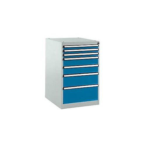 4045916450880 - SP11285007 Schubfachschrank BASETEC Stationär Nutzhöhe 700 mm mit 7 Schubfächern in brillantblau RAL 5007 N A
