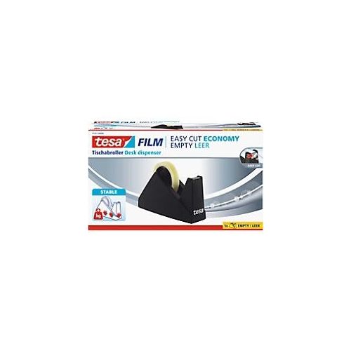 4042448363121 - tesa Klebebandabroller tesafilm Easy Cut Economy Heavy-Weight Schwarz 25 mm (B) x 66 m (L) Kunststoff