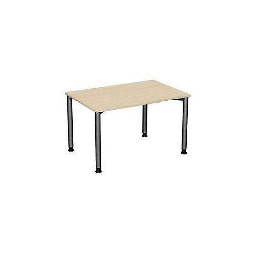 4038933002866 - Flex höhenverstellbarer Schreibtisch ahorn anthrazit rechteckig 4-Fuß-Gestell grau 1200 x 800 cm