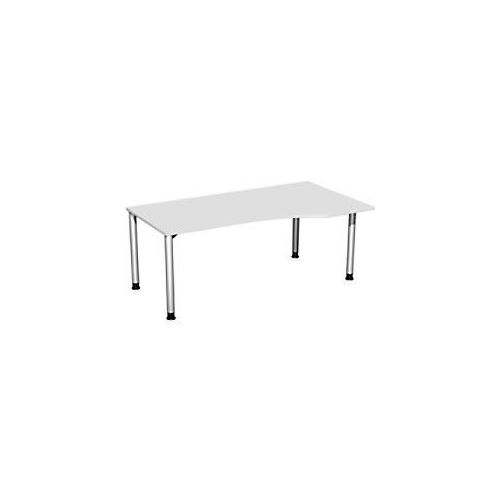 4038933003788 - Flex höhenverstellbarer Schreibtisch lichtgrau silber Trapezform 4-Fuß-Gestell silber 1800 x 800  1000 cm