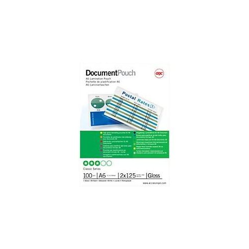 0033816030855 - Document Laminierfolien A6 Glänzend 125 Mikron (2 x 125) Transparent 100 Stück