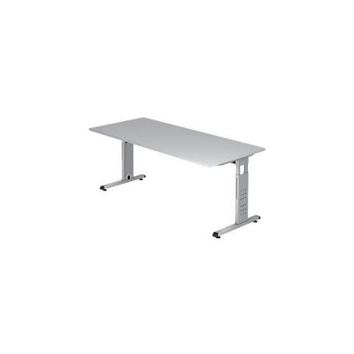 4032062028391 - Schreibtisch VOS19 5 S manuell höhenverstellbar 85cm (H) 180x80cm (BxT) rechteckig grau   silber 4032062028391 Hammerbacher