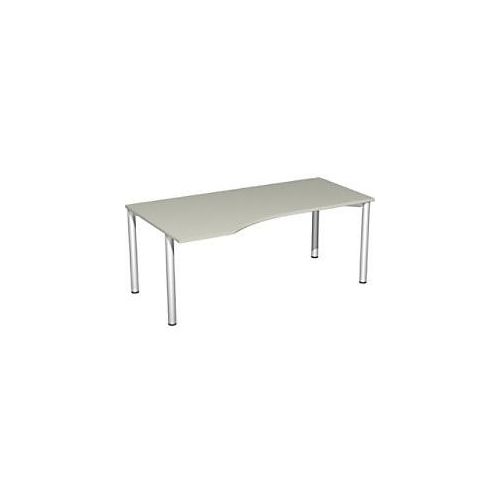 4038933069012 - 4 Fuß Flex PC-Schreibtisch links feste Höhe 1800x1000x720 Lichtgrau Silber