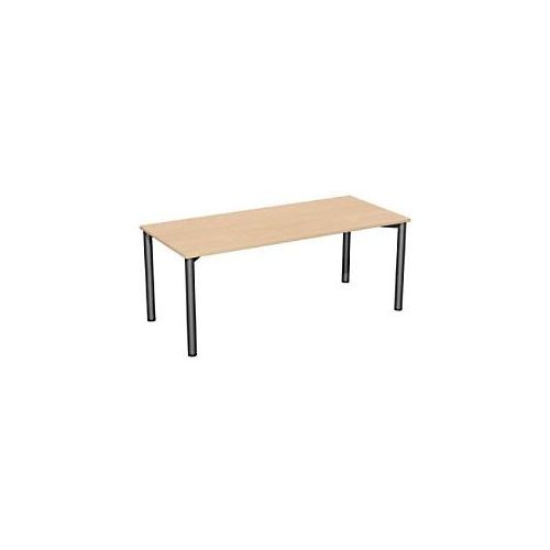 4038933487953 - Flex Schreibtisch buche anthrazit rechteckig 4-Fuß-Gestell grau 1800 x 800 cm