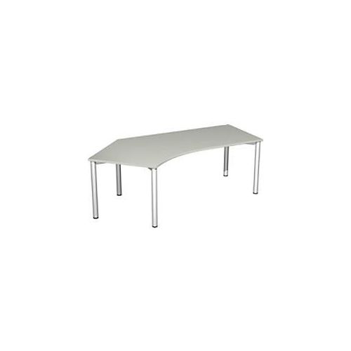 4038933409467 - 4 Fuß Flex Schreibtisch 135° links feste Höhe 2166x1130x720 Lichtgrau Silber