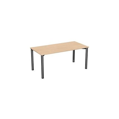 4038933068763 - Flex Schreibtisch buche anthrazit rechteckig 4-Fuß-Gestell grau 1600 x 800 cm