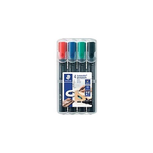 4007817352021 - STAEDTLER Permanentmarker Lumocolor permanent Rundspitze Blau   Schwarz   Rot   Grün 4 Stück