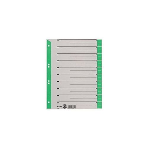 4002432328710 - 1 bis 10 Trennblätter DIN A4 Überbreite Grün 10-teilig Pappkarton 6 Löcher 1652 100 Stück 4002432328710 - 1 bis 10 Trennblätter DIN A4 Überbreite Grün 10-teilig Pappkarton 6 Löcher 1652 100 Stück
