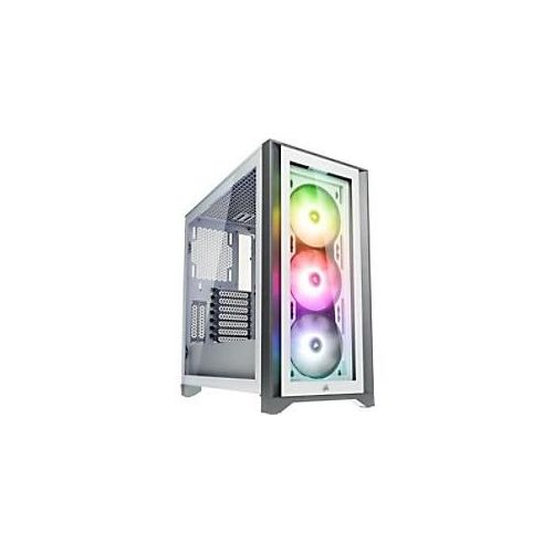 0840006626657 - CORSAIR PC-Gehäuse iCUE 4000X RGB Computergehäuse grau (weiß) Computer-Gehäuse