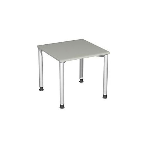 4038933002859 - Flex höhenverstellbarer Schreibtisch lichtgrau silber rechteckig 4-Fuß-Gestell silber 800 x 800 cm