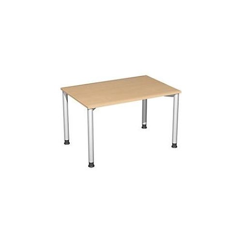 4038933002897 - Flex höhenverstellbarer Schreibtisch buche silber rechteckig 4-Fuß-Gestell silber 1200 x 800 cm