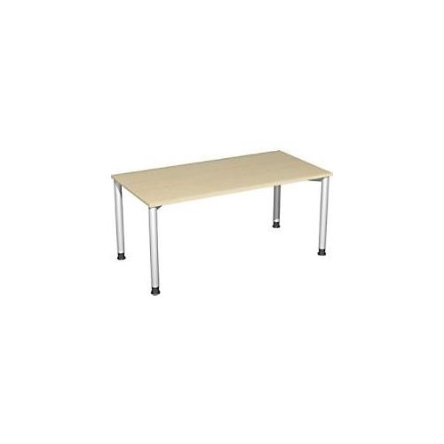 4038933002934 - Flex höhenverstellbarer Schreibtisch ahorn silber rechteckig 4-Fuß-Gestell silber 1600 x 800 cm