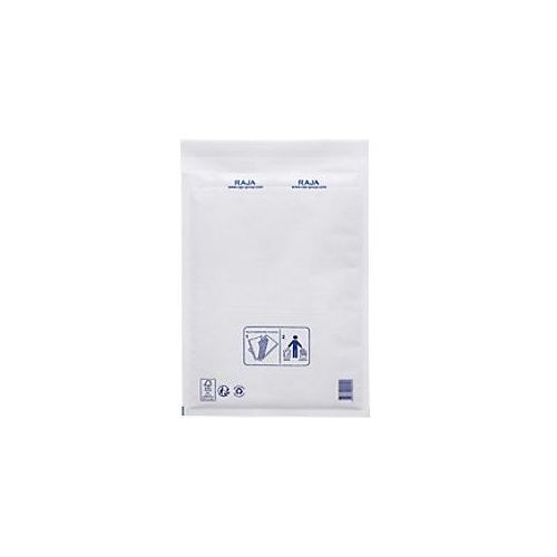 3663777000542 - RAJA Luftpolster-Luftpolster-Versandtaschen Weiß Ohne Fenster 240 (B) x 330 (H) mm Abziehstreifen 75 g m2 Recycelt 95% 100 Stück 3663777000542 - RAJA Luftpolster-Luftpolster-Versandtaschen Weiß Ohne Fenster 240 (B) x 330 (H) mm Abziehstreifen 75 g m2 Recycelt 95% 100 Stück