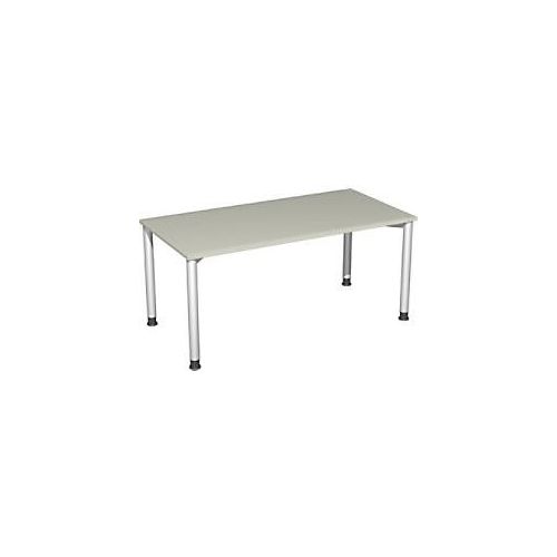 4038933002972 - Flex höhenverstellbarer Schreibtisch lichtgrau silber rechteckig 4-Fuß-Gestell grau 1600 x 800 cm