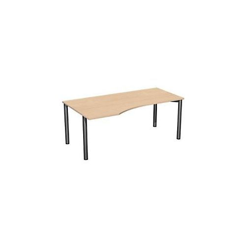 4038933069005 - 4 Fuß Flex PC-Schreibtisch links feste Höhe 1800x1000x720 Buche Anthrazit