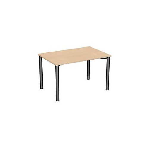 4038933068732 - Flex Schreibtisch buche anthrazit rechteckig 4-Fuß-Gestell grau 1200 x 800 cm