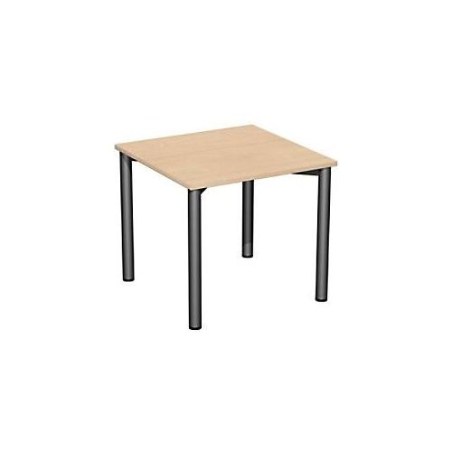 4038933068701 - Flex Schreibtisch buche anthrazit quadratisch 4-Fuß-Gestell grau 800 x 800 cm